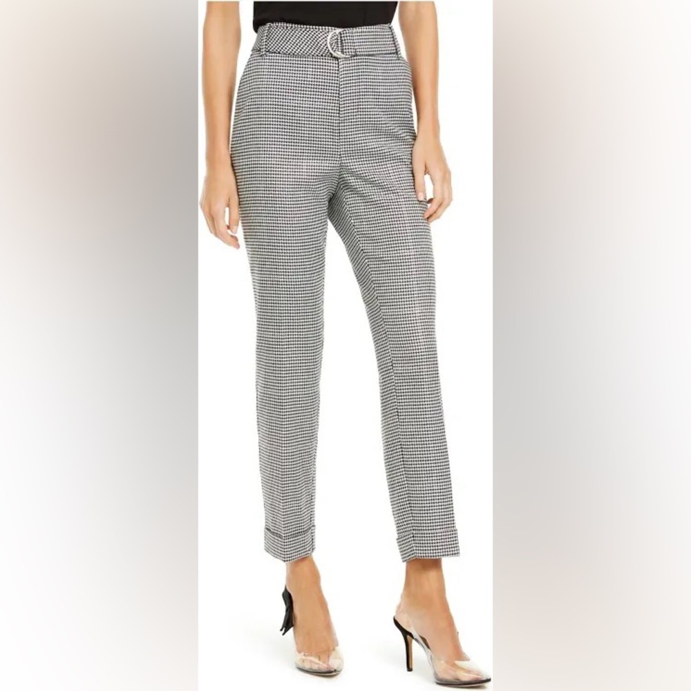 NWT INC International Concepts Glitzy Runway Houndstooth Tapered Leg Pan…